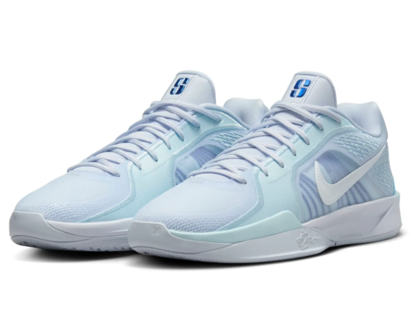 Nike Grey and Icy Blue Basketball Shoes