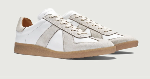GAT Calfskin Leather Sneakers – White / Light Gray